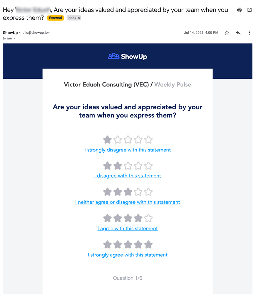 ShowUp - Surveys Sent to Your Inbox